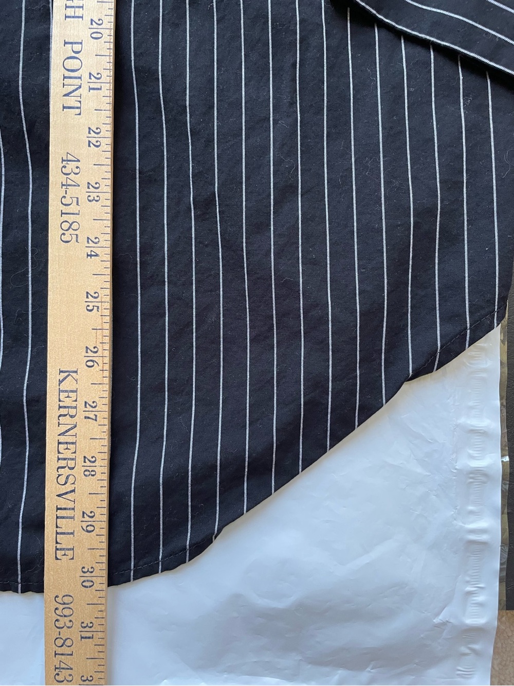 Divided by H&M Black Button Up Shirt with White Pinstripes - Picture 6 of 7